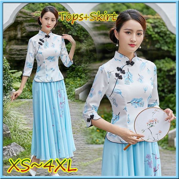 Satin Silk China Shirts Cheongsam Style ...